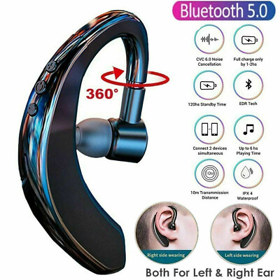 #ad Wireless Bluetooth 5.0 Earpiece Headset Driving Trucker Earbuds Noise Cancelling $6.99