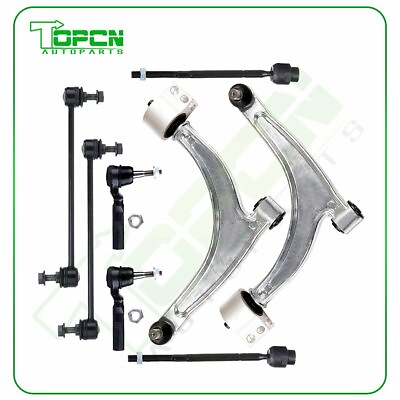 #ad 8pcs For 2004 2005 2009 Chevrolet Malibu Front Lower Control Arms Tie Rod Ends $110.67