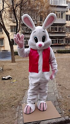 #ad Rabbit Mascot Costume Suit Cosplay Party Game Dress Outfit Advertising Halloween $272.86