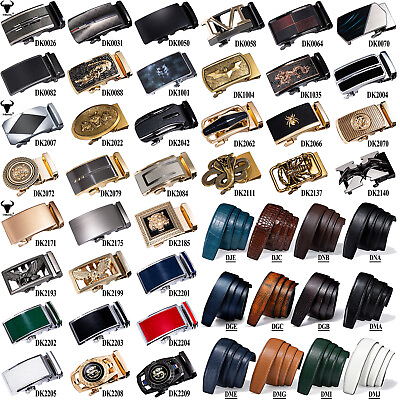#ad 100 Kinds Mens Belt Buckles only Belt Automatic Ratchet Removable Click Slide $12.99