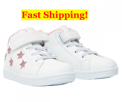 #ad Lelli Kelly 7 Giorgia Sparkle Star Boots White Leather Girls Trainers Cute $14.97