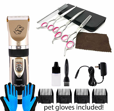 Professional Mute Pet Cat Dog Hair Clipper Trimmer Shaver Cordless Scissors Set $59.95