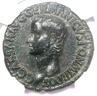 Caligula AE As Copper Roman Coin 37 41 AD Certified NGC XF EF $1230.25