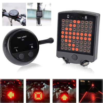 #ad Rechargeable Wireless Bike Bicycle Turn Signal Light LED Rear Tail Lamp Brake $17.99