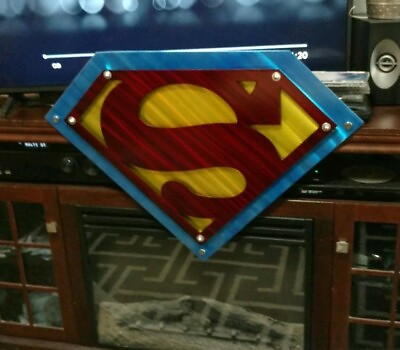 Superman large wall sculpture large plasma cut sign Metal cottage country cabin $250.00