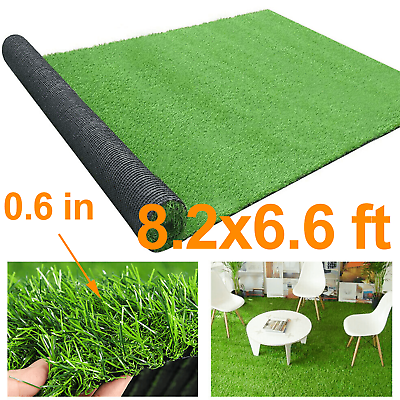 #ad 8.2x6.6 ft Outdoor Lawn Turf Artificial Grass Mat Carpet Fake Landscape Custom $41.99