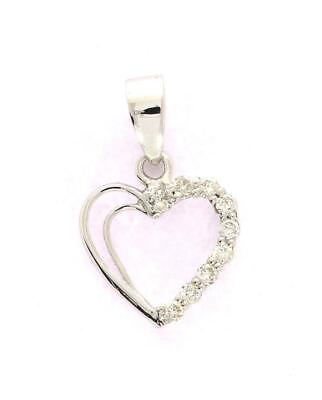 #ad Fashion Heart Pendant I1 G 0.25Ct Round Cut Diamond 14K Solid Gold Prong Set $329.00