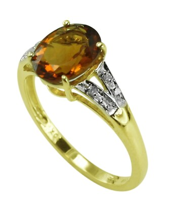 #ad Medira Citrine Gemstone Cocktail Yellow Ring Size 7 10k Gold Indian Jewelry $215.10