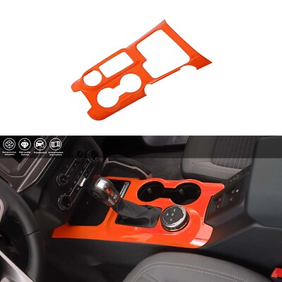 #ad Orange Gear Shift Water Cup Holder Panel Trim Cover Frame for Ford Bronco 2021 $47.99