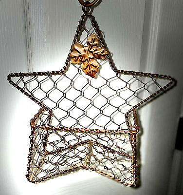 #ad Hanging Star Wire Basket Maple Leaf Vintage Letter Mail Storage $19.88