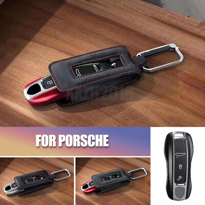 #ad Leather Style Car Remote Key Cover Case Bag Holder For Porsche Cayenne G2 2018 $29.98
