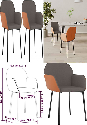 #ad vidaXL 2X Dining Chairs Home Indoor Room Kitchen Dinette Dinner Seat... $250.48