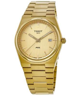 #ad New Tissot PRX Champagne Dial Yellow Gold PVD Men#x27;s Watch T137.410.33.021.00 $341.00