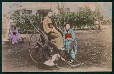 #ad b07 Albumen photo hand tinted Geisha Ethnic Japan lady original old early 1890s $10.00