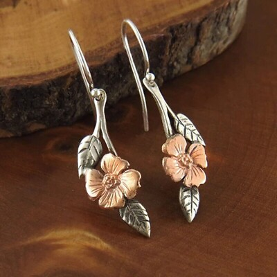 Women 925 Silver Plated Leaves Ear Hook Earrings Engagement Drop Dangle Jewelry $3.99