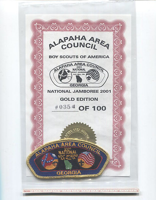 #ad 2001 National Scout Jamboree ALAPAHA Ltd.Ed.JSP Gold Edition 100 made $29.95