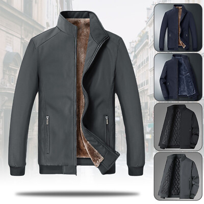 #ad Men Winter Warm Thick Fleece Jacket Men Casual Coat Men Outwear Outdoor Jacket $52.10