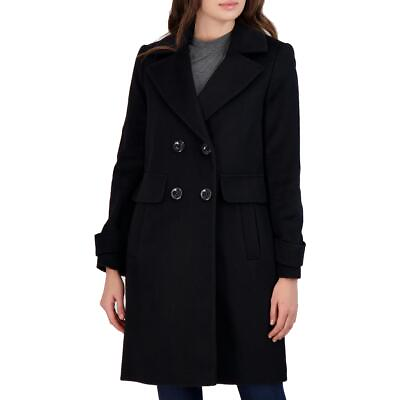 #ad Sam Edelman Womens Black Wool Blend Midi Walker Coat Outerwear 8 BHFO 8060 $35.99
