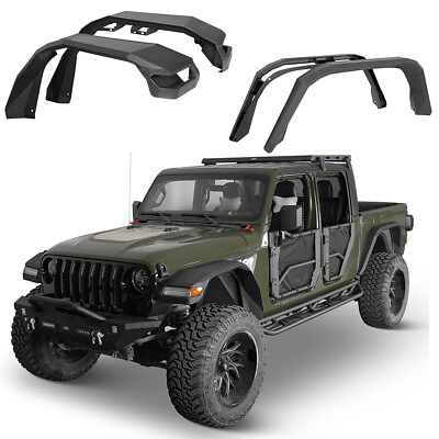 #ad Fit 2020 2024 Jeep Gladiator JT Combo Front Rear Fender Flare Wheel Guard Steel $583.82