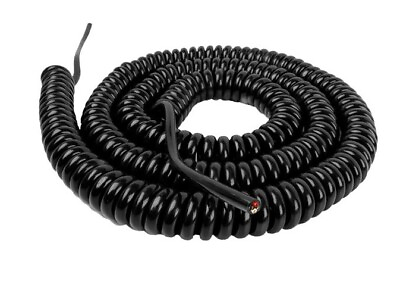#ad Retractile Coil Cord 2 Wire 18 Gauge 12#x27; Foot Extended 2#x27; Retracted SJEO Cable $23.95