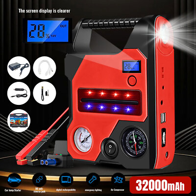 4 in 1 12V Car Jump Starter with Air Compressor Battery Charger Jump Box Jumper $61.99