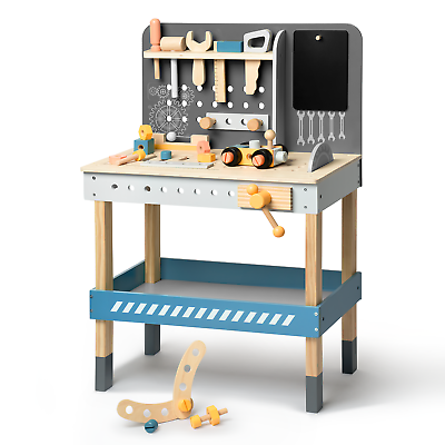 Modern Wooden Workbench with Blackboard for KidsTool Playset for Kids Toddlers $152.99