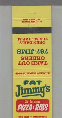 #ad Matchbook Cover Pizza Place Fat Jimmy#x27;s Pizza amp; Ribs $3.95