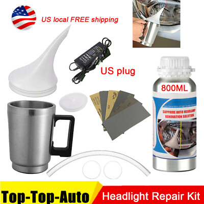#ad Headlight Restoration Repair Tool Car Polymer Kit Chemical Polishing Liquid 800g $42.99