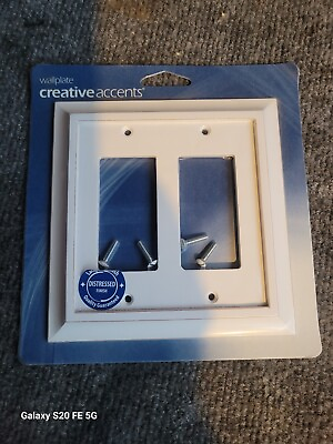 #ad Creative Accents Lighting Plate Double Rocker Wall Plate Savannah White Wood 2R $9.88