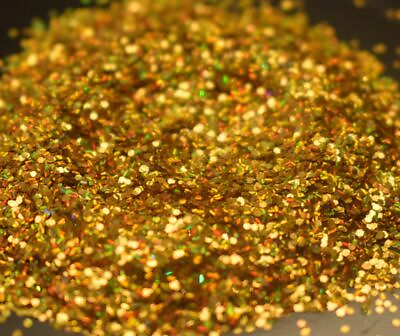 #ad King Tut Gold Tri Holographic Metal Flake Glitter 0.030 .030 Resin Epoxy Tumbler $19.86