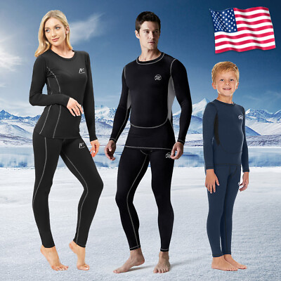 Mens Thermal Underwear Set Fleece Lined Long Johns Base Layer Outdoor Sports $22.89