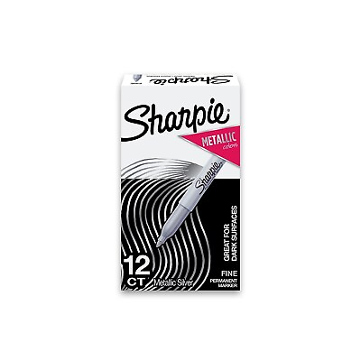 #ad Sharpie Metallic Permanent Marker Metallic Silver Dozen 39100 $17.39