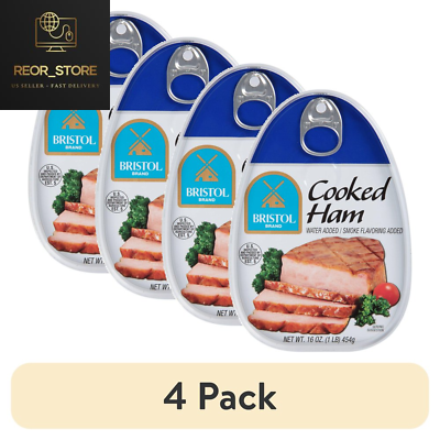 #ad 4 Pack Bristol Cooked Canned Ham 16oz Smoke Flavor Picnic $21.31