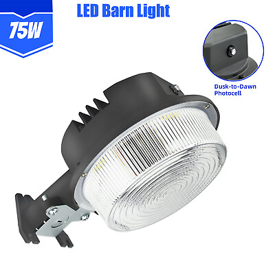 #ad LED Security Area Light 75 Watts Barn Light Dusk to Dawn with Photocell Sensor $35.98