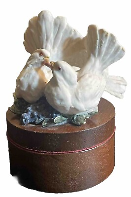 #ad Love Birds On A Wooden Trinket Box $16.99