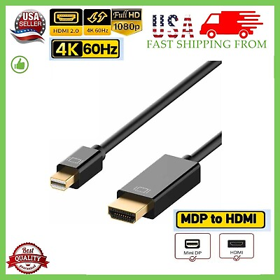 #ad Mini Display Port DP Thunderbolt to HDMI Cable Adapter HD 4K for MacBook Surface $7.99