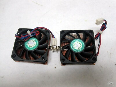 #ad Pack of 2 Aluminum Copper CPU Heat Sink Cooling Fan 3 Pin Plug $33.89