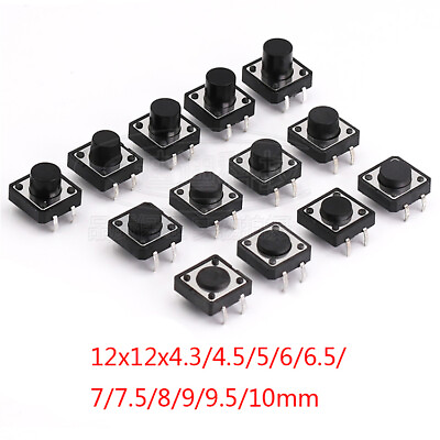#ad 12x12mm Tactile Push Button Switch Momentary Tact Switch 4 Pin DIP Micro Switch $6.19
