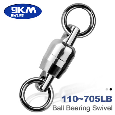 #ad Dual Ball Bearing Swivel Stainless Steel Fishing Swivel Bait Connector Swivel $7.55