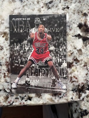 #ad 1994 95 FLEER ALL DEFENSIVE CARD CHICAGO BULLS SCOTTIE PIPPEN #5 $1.99