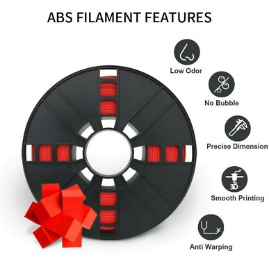 #ad 3D Printer Filament 1.75mm ABS 1KG 2.2LB Spool Print Red ABS $25.99