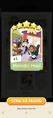 #ad Monopoly Go 5 Star Card Sticker ⭐⭐⭐⭐⭐ Set 17 Melodic Haul AU $7.50