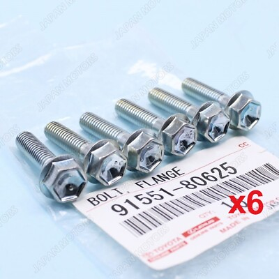 #ad Genuine Toyota Sequoia Lexus Cylinder Head Cover Flange Bolts 91551 80625 – 6pc $24.87