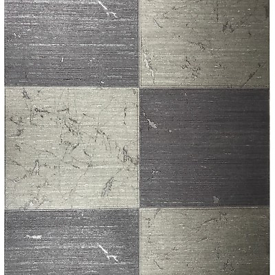 #ad Vinyl Wallpaper Rolls Silver Gray Metallic Modern Textured Large square tiles 3D $4.44