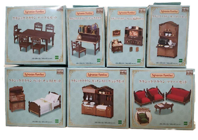 #ad EPOCH Sylvanian Families Classic Brown Series Set of 7 Calico Critters Japan $159.88
