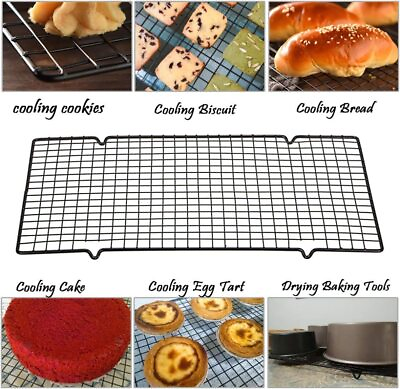 #ad 1 2PCS Cake Cooling Rack Tray Steel Metal Non Stick 16 x 10 Inch Dishwasher Safe $11.99