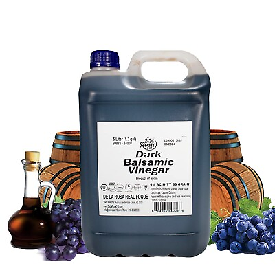 #ad De La Rosa Dark Balsamic Vinegar Vegan Kosher Gluten Free 5Liter Pack of 1 $44.98