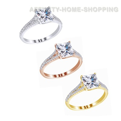 #ad Enhanced Bridal Wedding 14k White Gold Princess Cut Diamond Ring 1 Ct $563 $138.08
