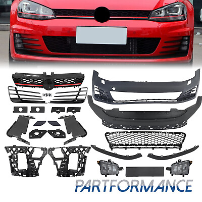 #ad Front Bumper Cover Kit GTI Style Unpainted For 2015 2017 Volkswagen VW Golf MK7 $549.99