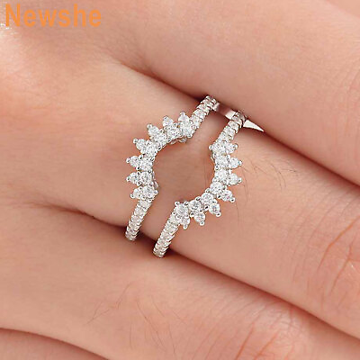 #ad Newshe Sterling Silver Ring Guard Wrap Enhancers Women Wedding Anniversary Band $31.99